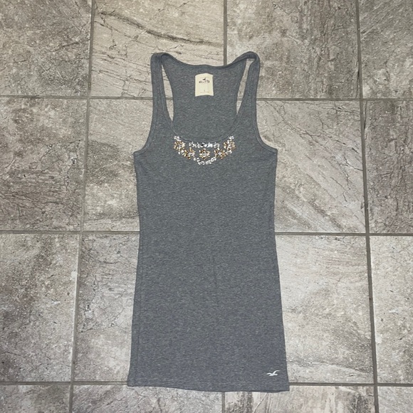 Hollister Tops - Hollister jeweled ribbed tank. Women’s size large.